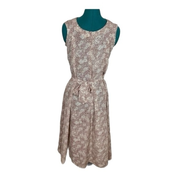 Modest Cream Floral Print Handmade Dress size S - Picture 1 of 6